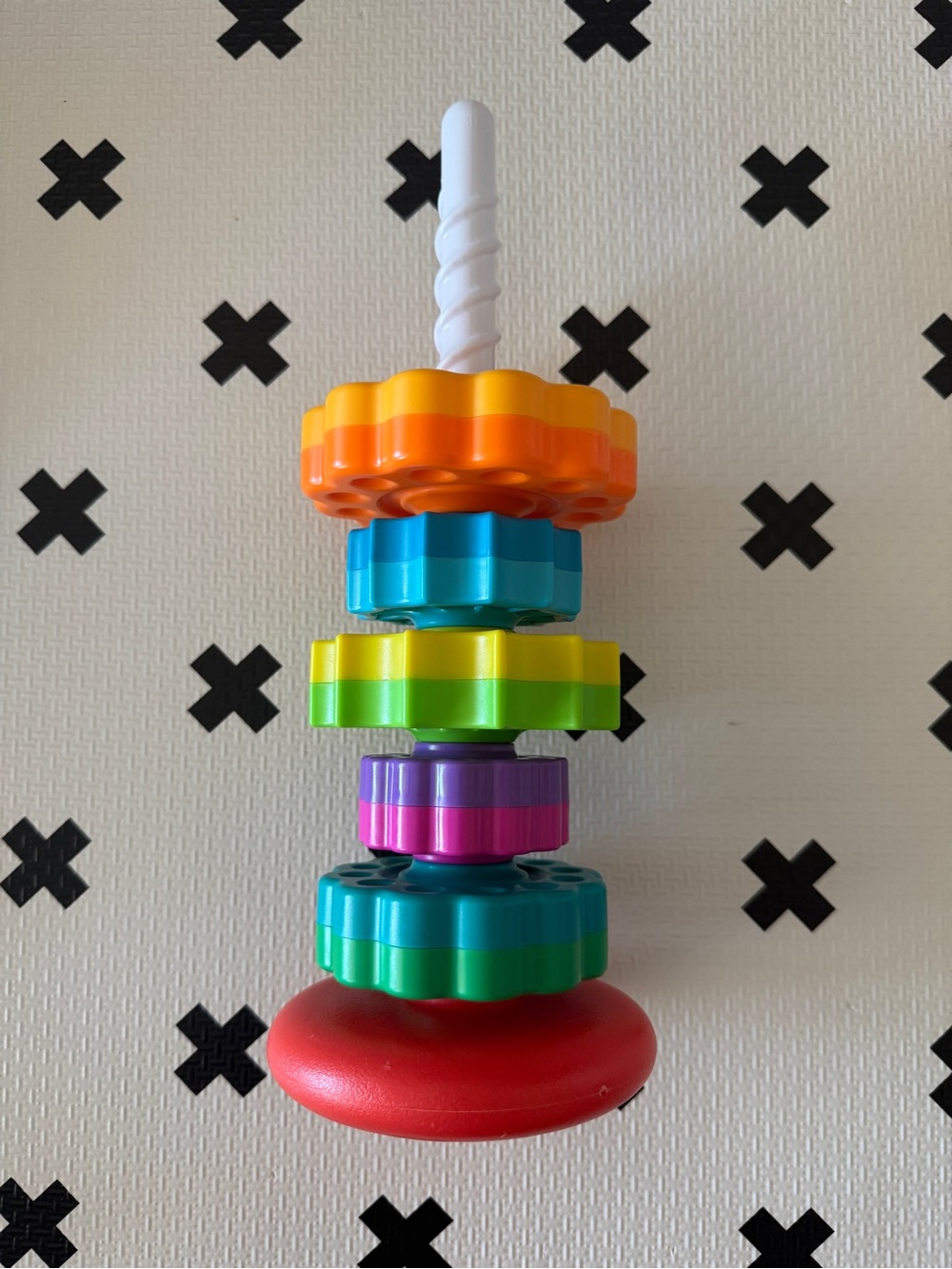 Montessori Spinning Stacking Gear Toy for baby & toddler 12m - 3 yrs old 14”